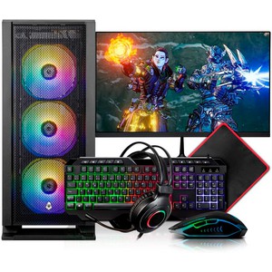 PC Gamer Completo Mancer, AMD Ryzen 5 4600G, 16GB DDR4, SSD 480GB + Monitor 21"